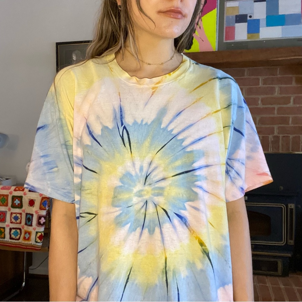 Vintage 80s Screen Stars Neon Pastel Rainbw Tie-Dye Oversized Soft Thin …